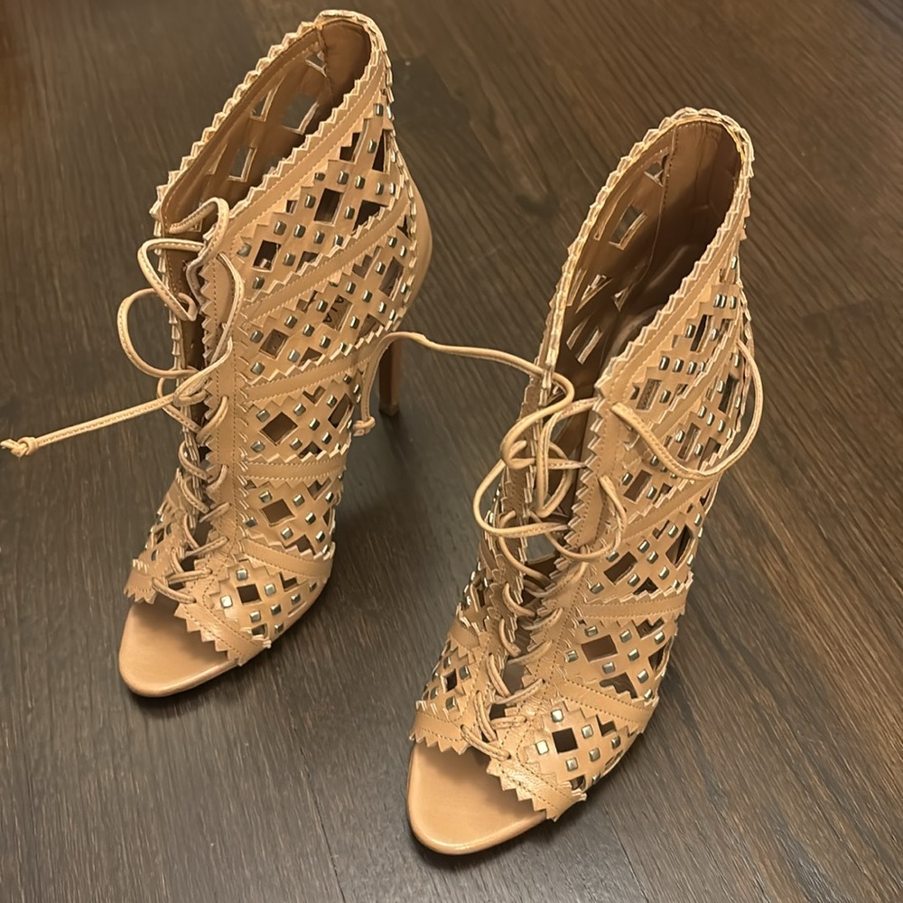 Alaia nude leather heels with studs